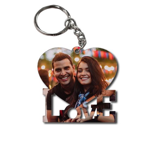 Customized Photo Keychain – Love Heart - Image 2